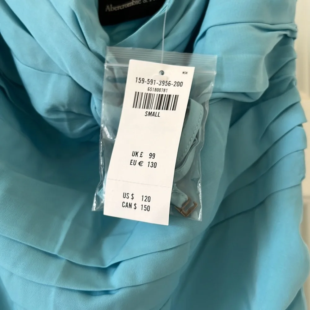 Off-Shoulder Light Blue Cocktail Dress - Picture 10 of 12